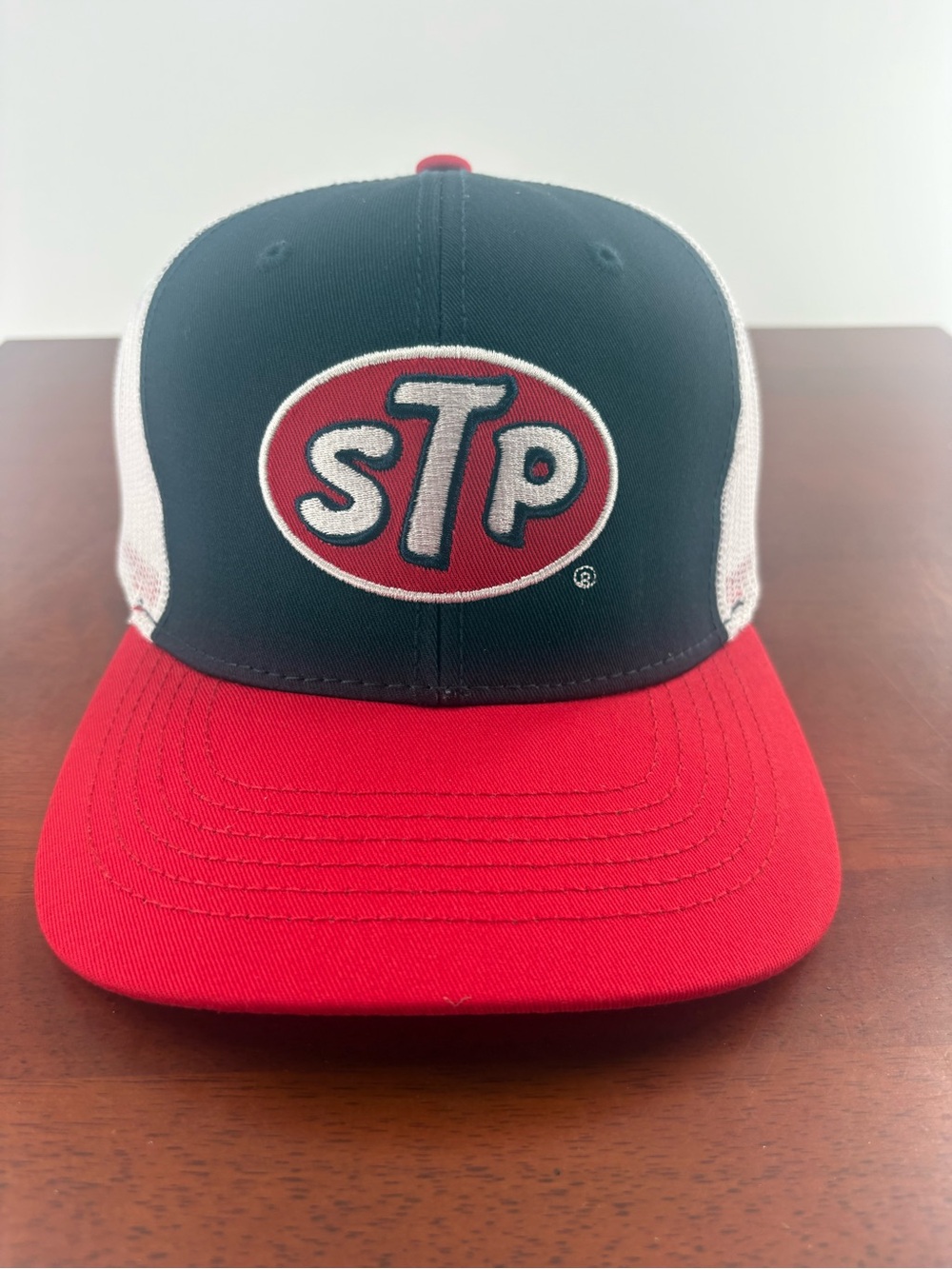 STP Trucker Hat in Red, Navy & White